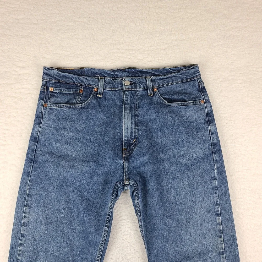 Levi's 505 Jeans Mens 36x32 Blue Regular Fit Straight Leg Medium Wash Denim